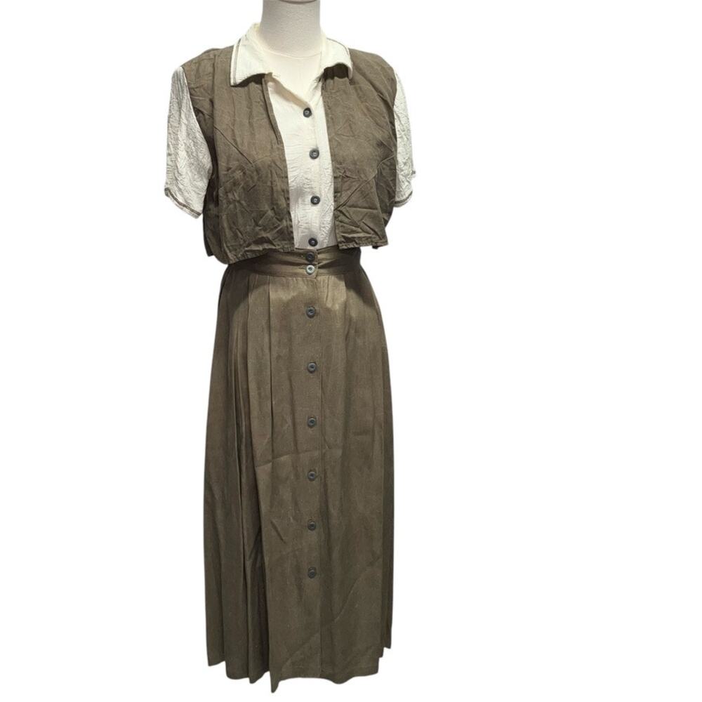 Vintage 80’s Casual Corner Skirt Outfit Womens Small Cottage Grandma Momcore